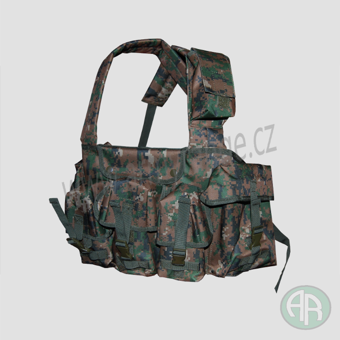 Taktická vesta, CHEST RIGG, digital woodland - UNI, Mil-Tec