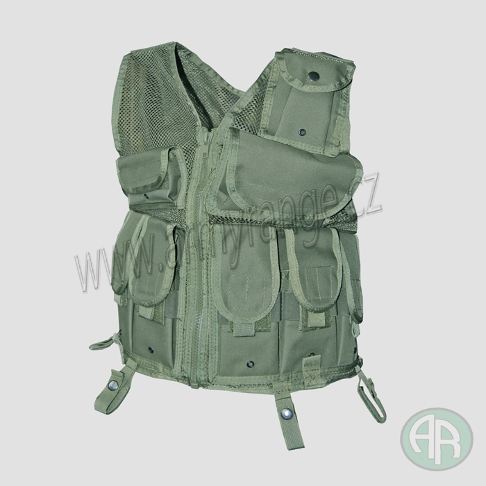 Taktická vesta síťovaná,  olivová  - UNI, MFH