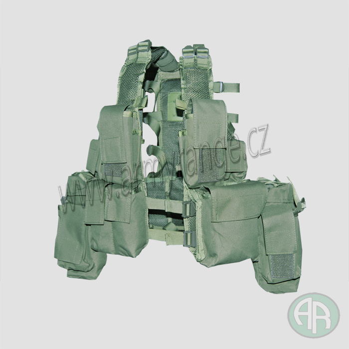 Taktická vesta , 12 kapes,  olivová  - UNI, MFH