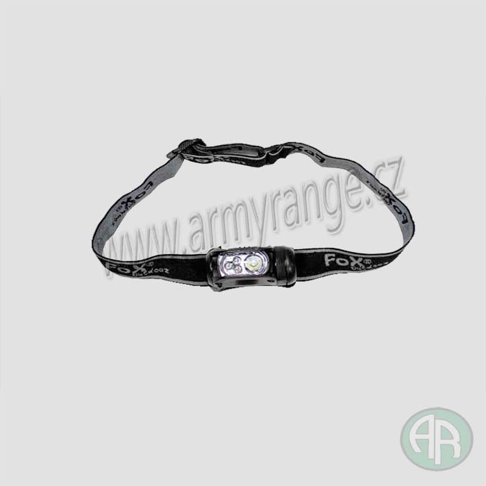 Čelovka 1 Watt LED bílá, 3 LED červené,  černá  -  , FOX Outdoor