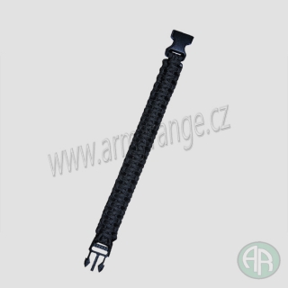 Náramek "PARACORD", šíře 1,9 cm, černá